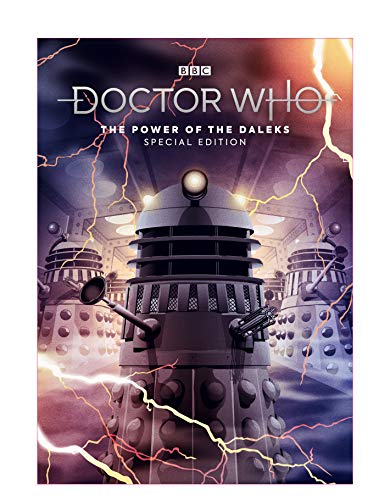 DVD cover featuring three Daleks against a dark background with orange lightning bolts.