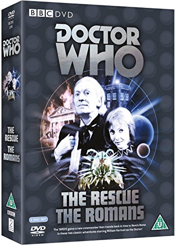 "Doctor Who DVD case featuring the Doctor and companion, with futuristic background and text."