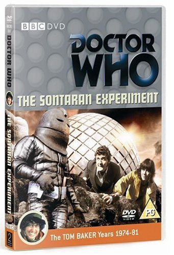 Doctor Who The Sontaran Experiment DVD cover featuring a Sontaran, the Doctor, and Sarah Jane.