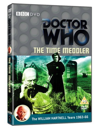 DVD case for "Doctor Who: The Time Meddler" with a monk and the First Doctor.