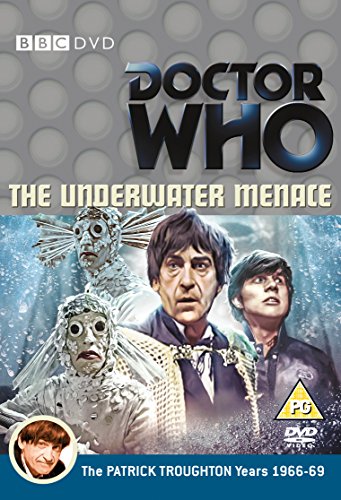 Doctor Who The Underwater Menace DVD cover featuring Patrick Troughton and two fish-like creatures.