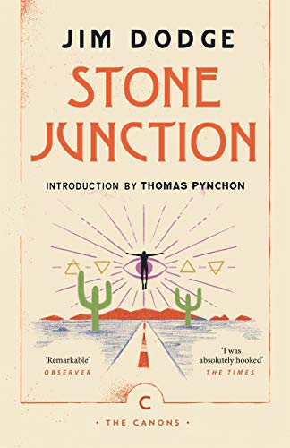 Book cover featuring a desert scene with a road, cacti, and a floating figure.