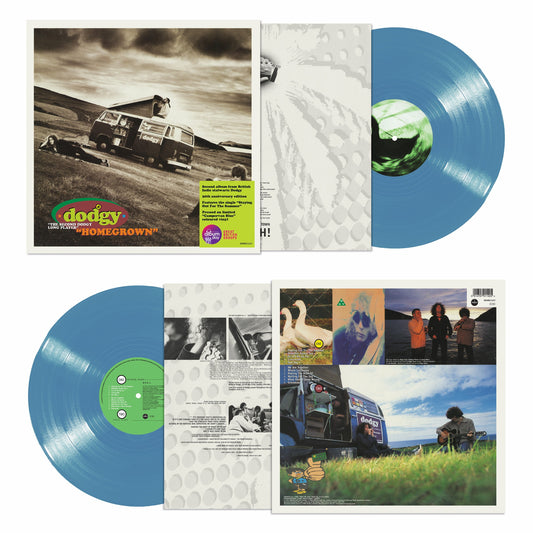 Dodgy Homegrown vinyl record set including blue disc, album cover, and back sleeve.