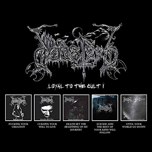 Black and white CD cover with ornate, dark lettering and small inset images.