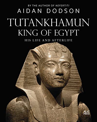 Book cover featuring a bust of Tutankhamun, ancient Egyptian pharaoh.