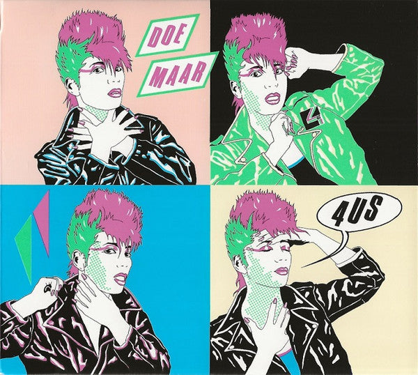 CD cover: four panels featuring a person with pink hair.