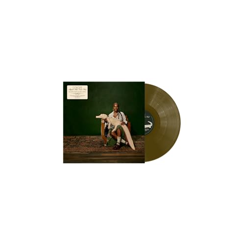 Doechii album cover with a seated person and an alligator, plus vinyl record.