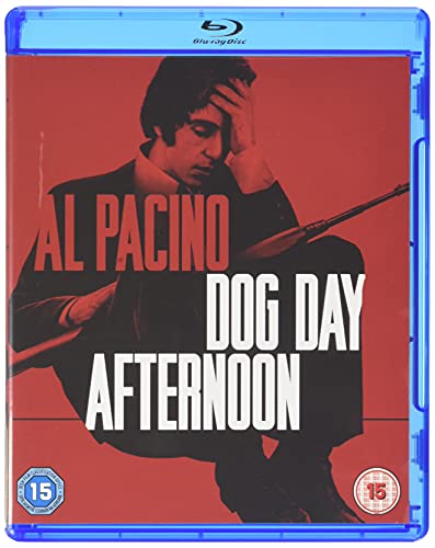 Blu-ray cover for "Dog Day Afternoon" featuring Al Pacino with a gun.