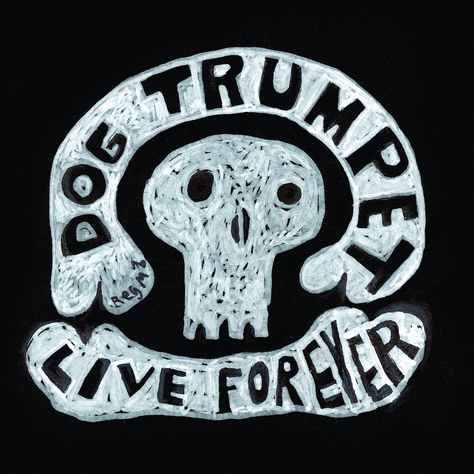 Dog Trumpet album cover: skull illustration with band name and text.