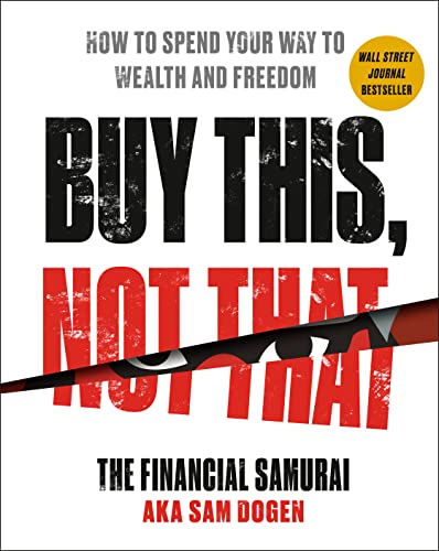 Book cover with bold text "Buy This, Not That" and a red slash.