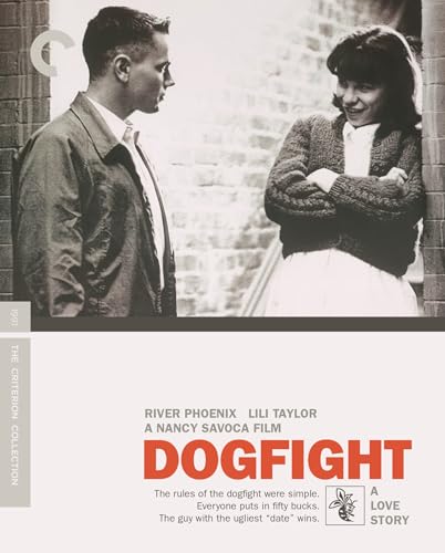 Dogfight" Blu-ray cover featuring River Phoenix and Lili Taylor in a vintage scene.
