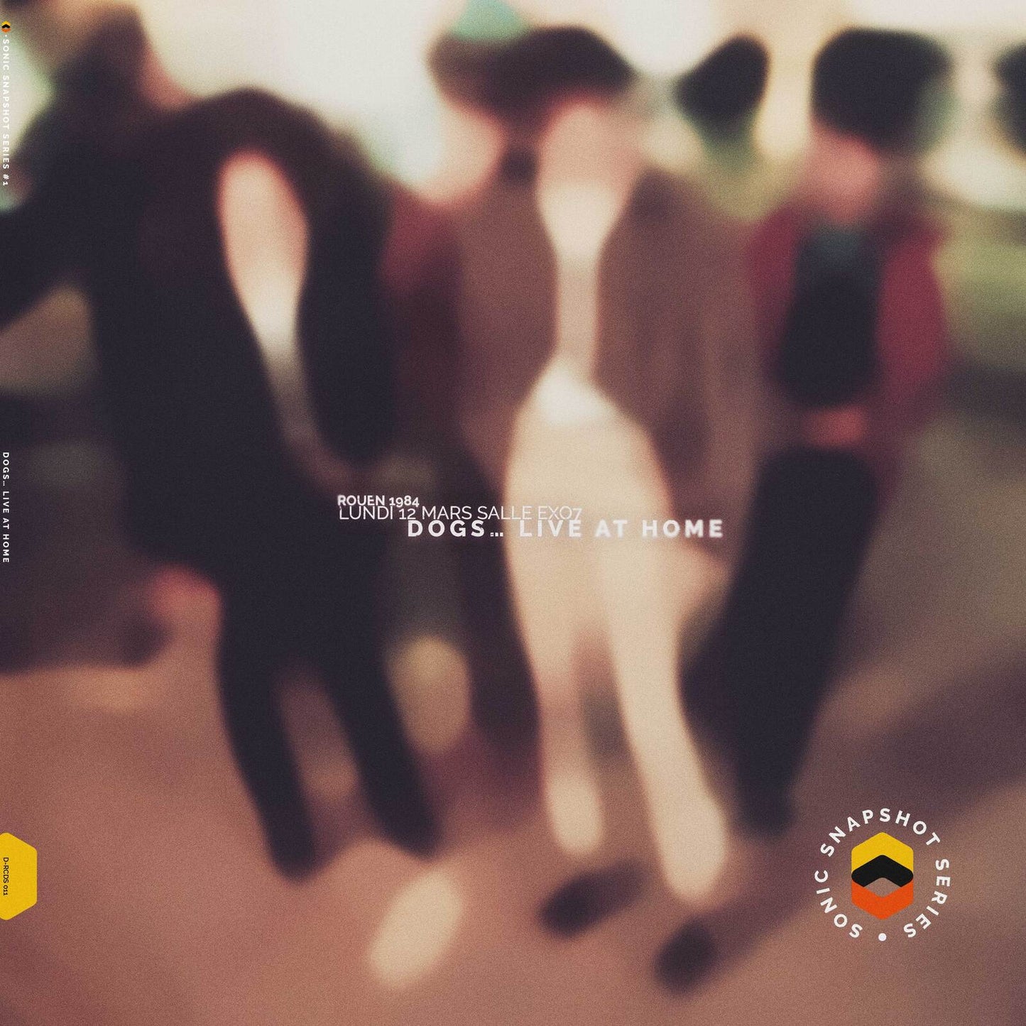 Vinyl record cover with abstract brown shapes and white text details.