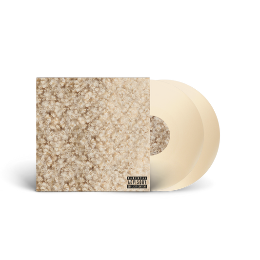 Doja Cat's "Scarlet" vinyl record with textured cover and cream-colored disc.