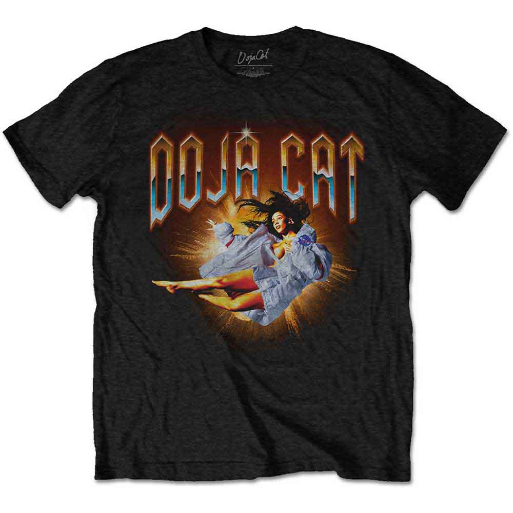 Black unisex t-shirt with Doja Cat’s “Planet Her” album space-themed artwork, size XX-Large.