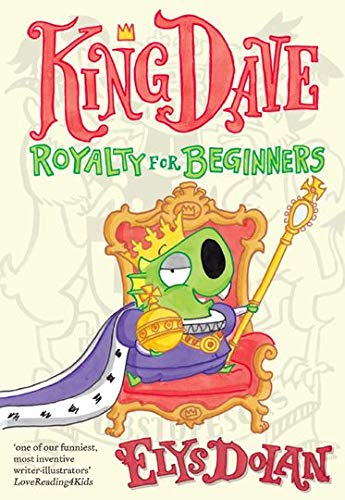Book cover: green dragon wearing a crown and royal robe, seated.