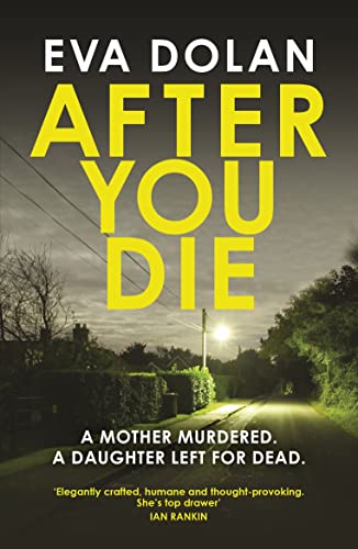 Book cover: dark road scene with large yellow title "After You Die".