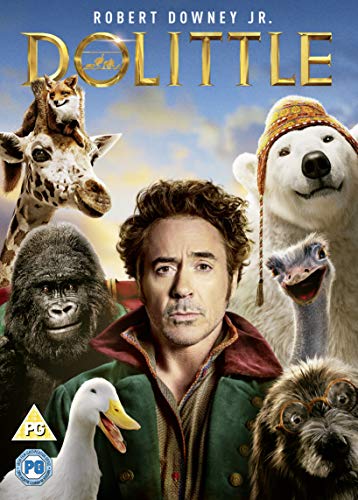 DVD cover featuring Robert Downey Jr. surrounded by various animals, including a polar bear.