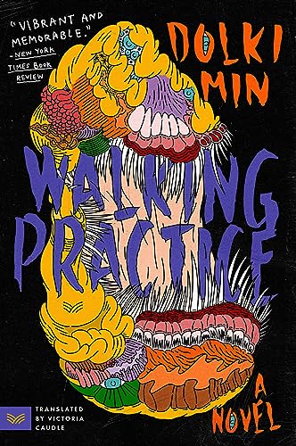Book cover for “Walking Practice,” featuring colorful, abstract floral illustration.