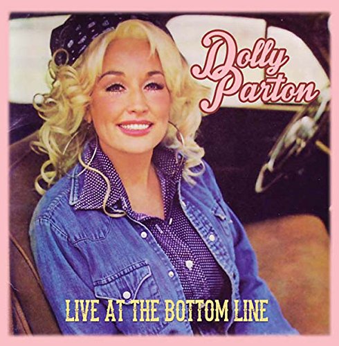 Dolly Parton album cover, portrait with blonde hair and denim shirt.