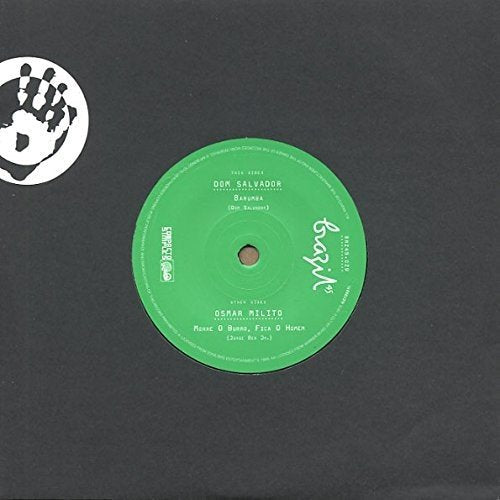 Green vinyl record label with white text on a black background.