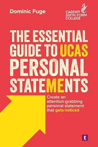 Red book cover with bold white and yellow text: "The Essential Guide to UCAS Personal Statements".