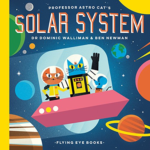Illustrated book cover featuring a cat astronaut and friends in a spaceship in space.