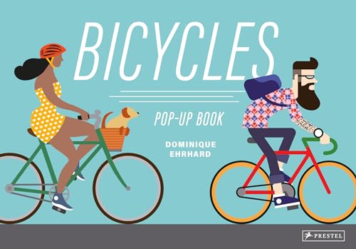 Bicycles" pop-up book cover with illustrated cyclists and a dog.