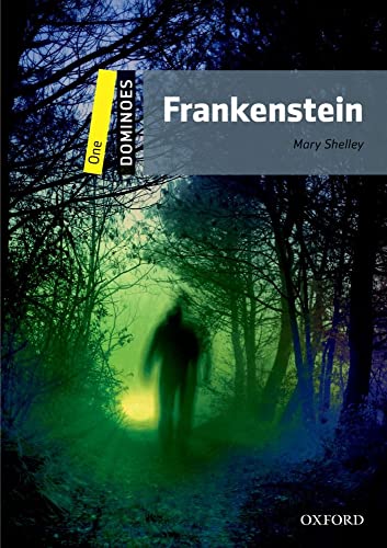 Book cover for "Frankenstein" by Mary Shelley, featuring a shadowy figure.