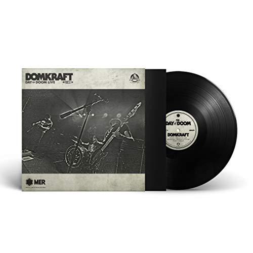 Domkraft "Day Of Doom Live" vinyl record with black cover and label.