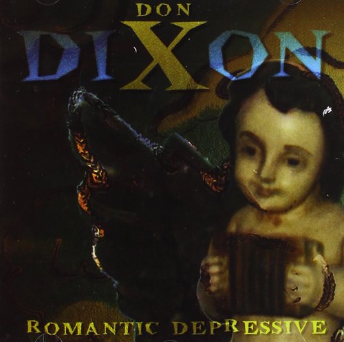 Blurry album cover with a child holding a book and dark background.
