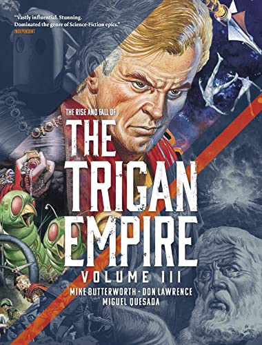 Cover of “The Trigan Empire Volume Three” comic book, featuring science fiction art.