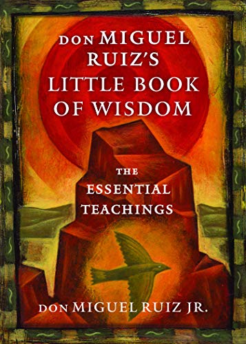 Book cover with red background, mountain, and a flying bird illustration.