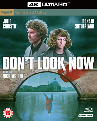 “Don’t Look Now” 4K Blu-ray cover featuring Julie Christie and Donald Sutherland.