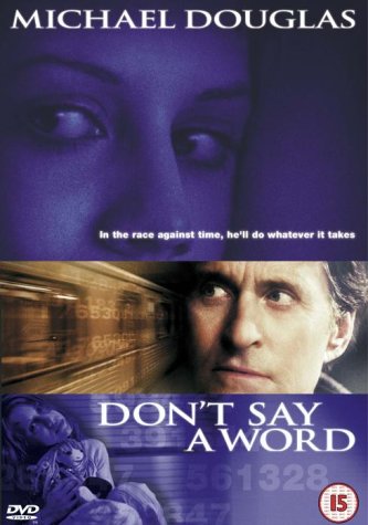 DVD cover for "Don't Say A Word" featuring Michael Douglas and close-ups.