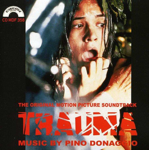 CD cover for "Trauma" soundtrack featuring a distressed woman’s face.