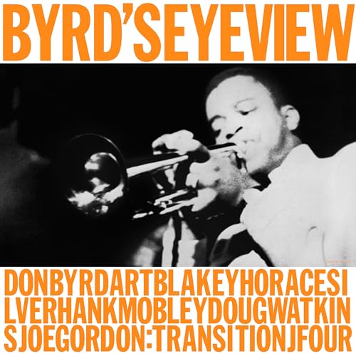 Album cover featuring a black and white photo of Donald Byrd playing the trumpet.