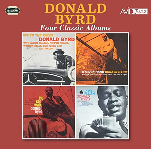 CD cover featuring four Donald Byrd album artworks on a solid red background.