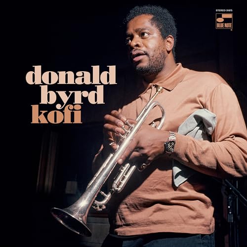 Donald Byrd portrait with trumpet, album cover for “Kofi” on Blue Note Records.