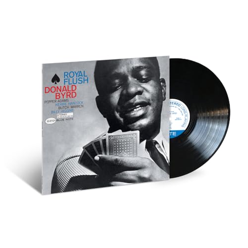 Donald Byrd's "Royal Flush" vinyl record with a portrait of the artist.
