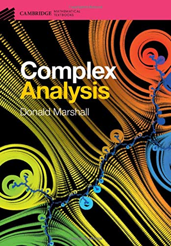 Book cover for "Complex Analysis" with colorful spiral graphics.