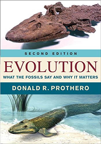 Book cover featuring a fossilized fish head and an illustration of a primitive tetrapod.