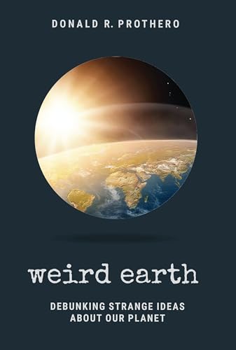 Book cover: Earth from space with sun glare, title “Weird Earth”.