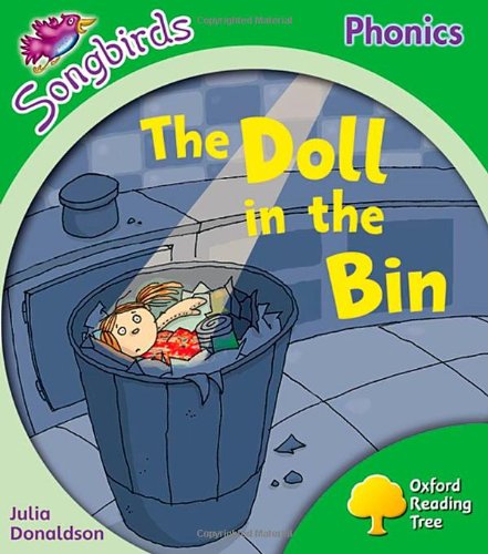 Book cover: a doll inside a trash bin, illustrated for young readers.