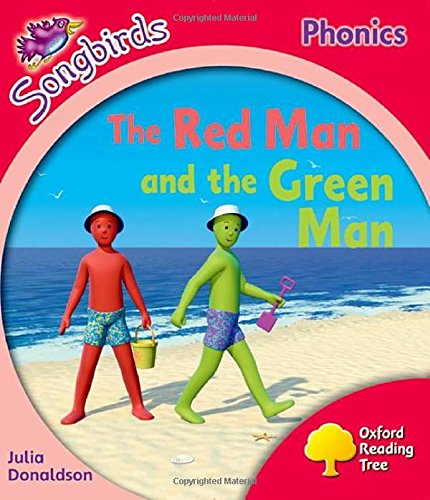 Book cover: two colorful men on a beach, reading aid.