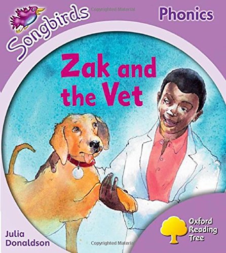 Book cover showing a vet examining a dog with the title Zak and the Vet.
