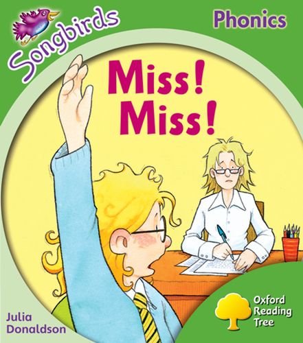 Book cover: a child raising hand, teacher at a desk.