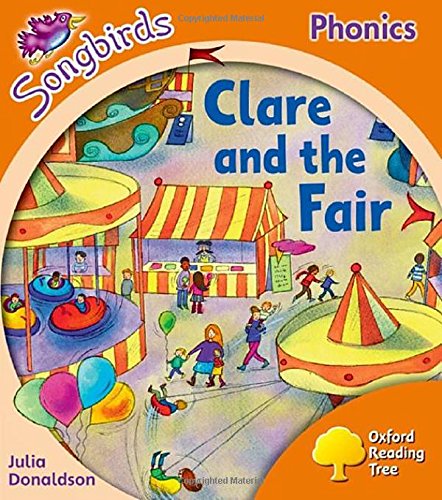 Book cover: "Clare and the Fair" with a colorful fairground illustration.