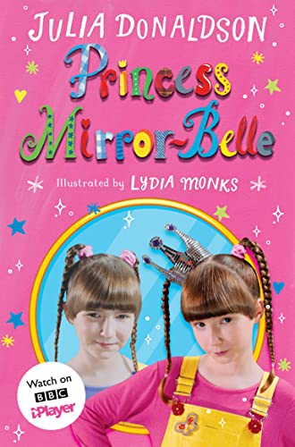 Book cover featuring two young girls reflected in a circular mirror.