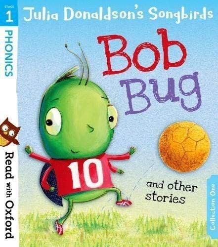 "Children's book cover featuring a green bug character wearing a red football jersey."