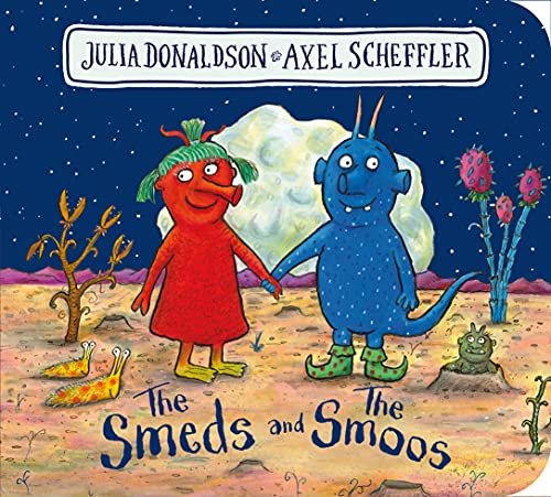 Book cover featuring two colorful alien-like characters holding hands.